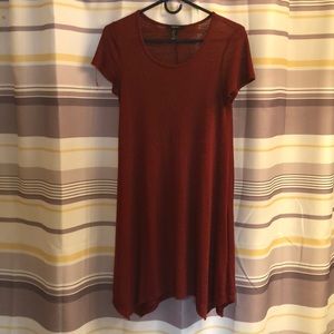 Burnt orange shift dress